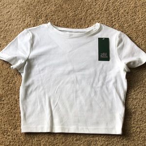 NWT cropped white tee